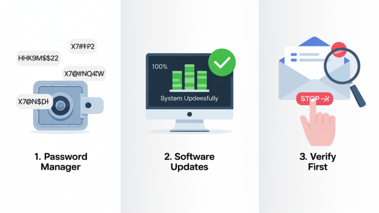 When you begin down the path of cybersecurity basics for beginners, here are three things to concentrate on. They give you 90% of your protection.