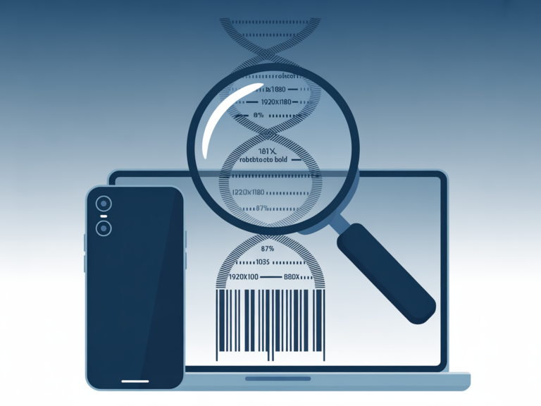 Infographic illustrating device fingerprinting and the unique hardware identifiers used to track users