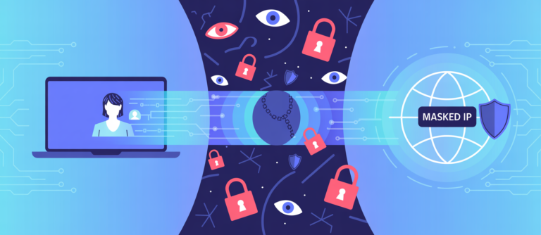 A professional illustration of an encrypted digital tunnel protecting user data to explain what is a vpn and how does it work.