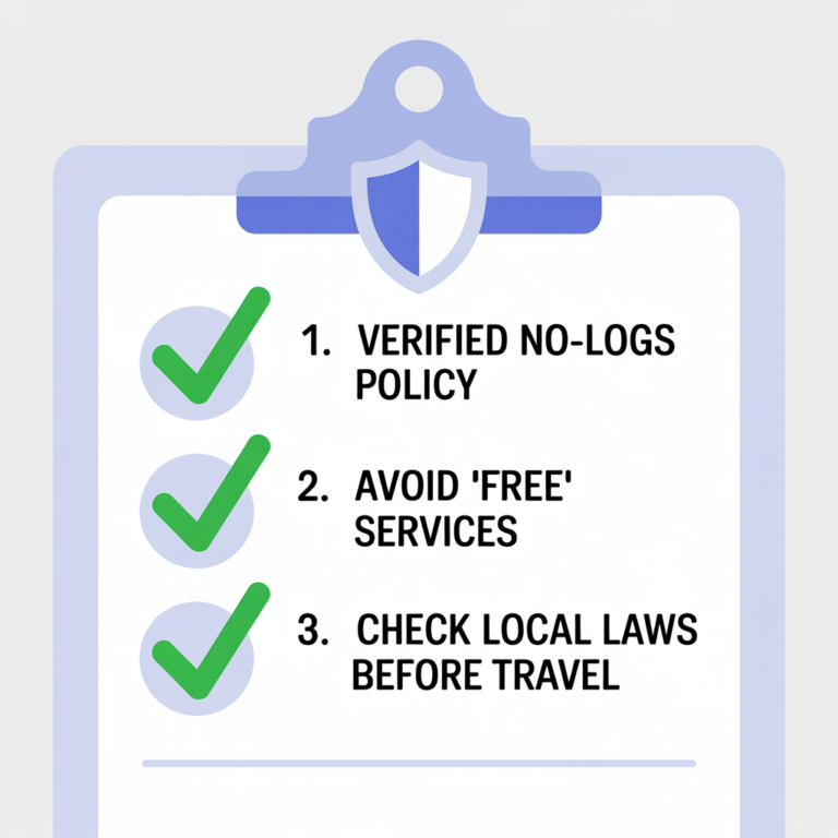 A checklist infographic showing best practices for ensuring that is using a vpn legal remains true for your activities.